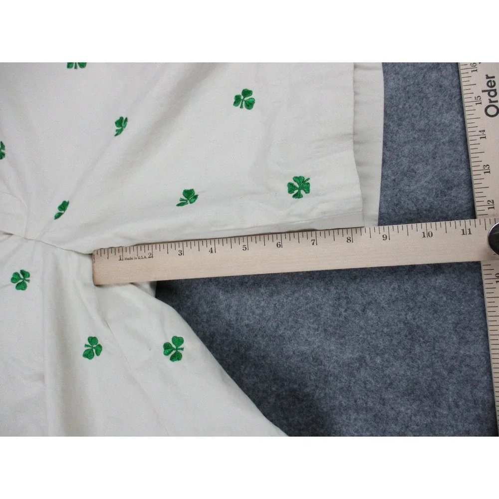 Orvis Shorts Mens 38 Off White Cream Green Clovers Floral Chino Embroidered VTG